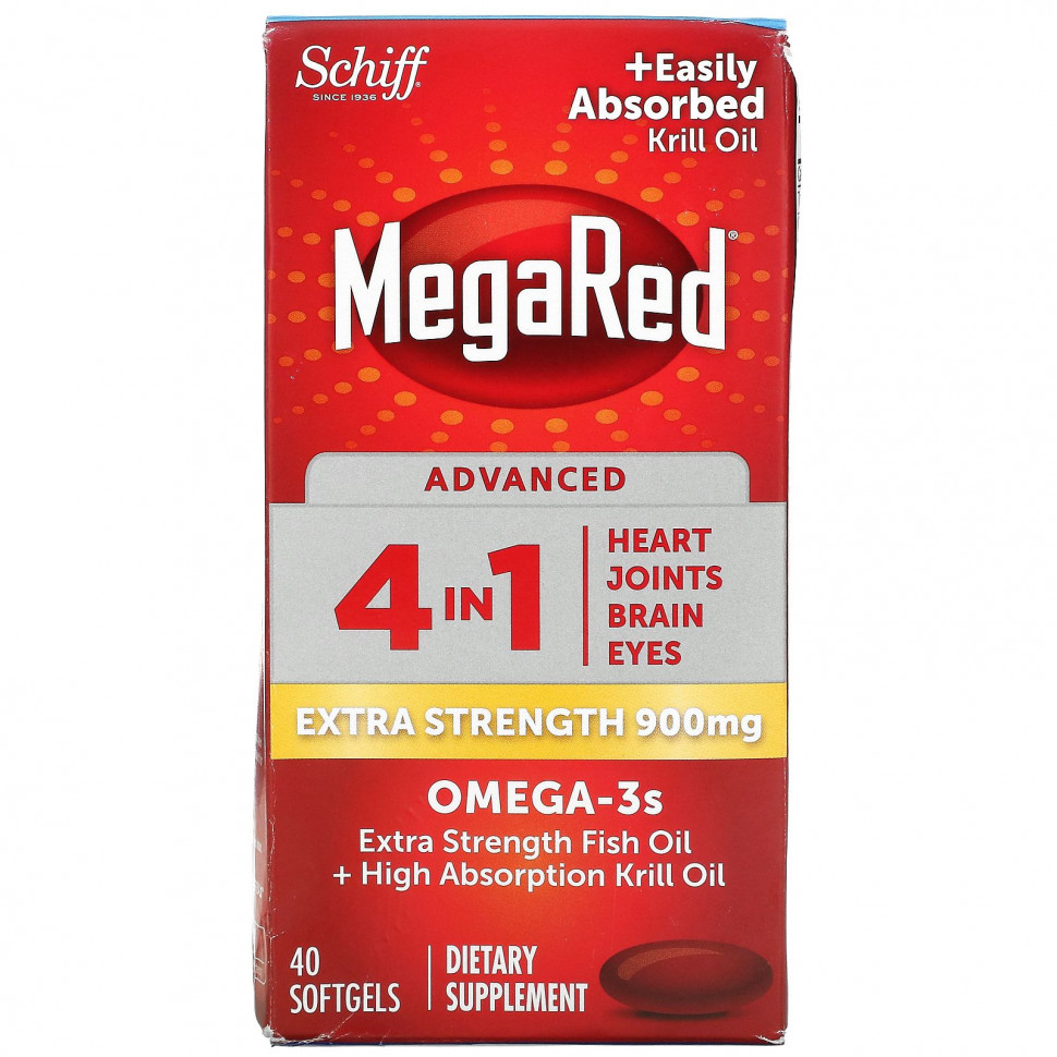 ���� ������ (Iherb) Schiff, MegaRed, ���������� �����-3 ������� 4 � 1, ���������� ���� ��������, 900 ��, 40 ������ ��������, ������ �� 6270 ���