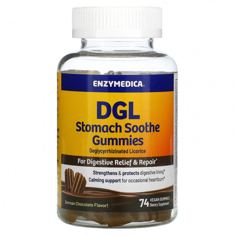   (Iherb) Enzymedica, DGL Stomach Soothe Gummies,  , 74       -     , -, 