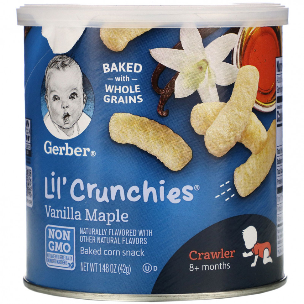 ���� ������ (Iherb) Gerber, Lil' Crunchies, ������� ��� ������� �� 8 �������, ������ � ����, 42 � (1,48 �����), ������ �� 940 ���