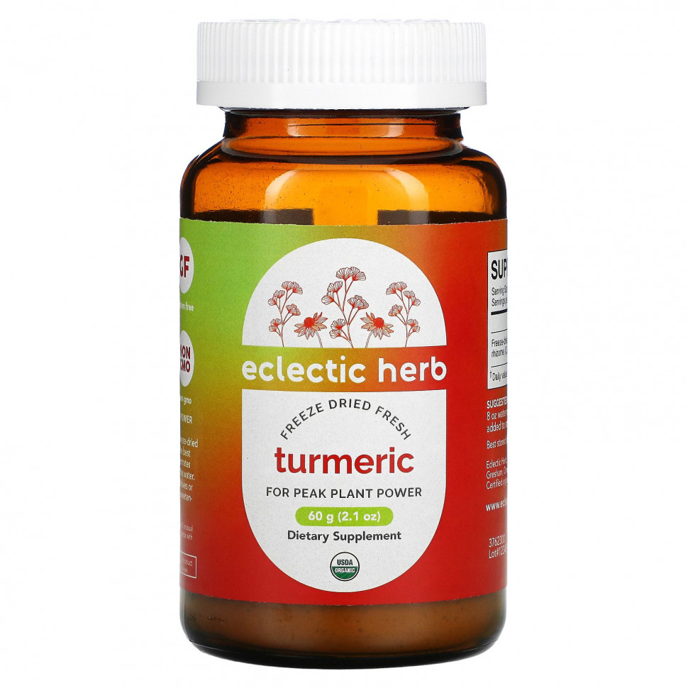   (Iherb) Eclectic Institute, Turmeric, Whole Food POWder, 2.1 oz (60 g)    -     , -, 