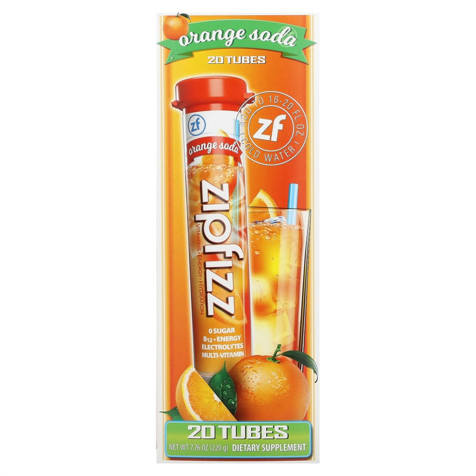 ���� ������ (Iherb) Zipfizz, Energy Drink Mix, ������������ ����, 20 �������, 11 � (0,39 �����), ������ �� 5270 ���