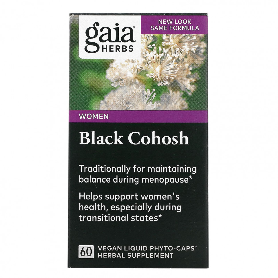   (Iherb) Gaia Herbs, Single Herbs, Black Cohosh, 60 Vegan Liquid Phyto-Caps    -     , -, 