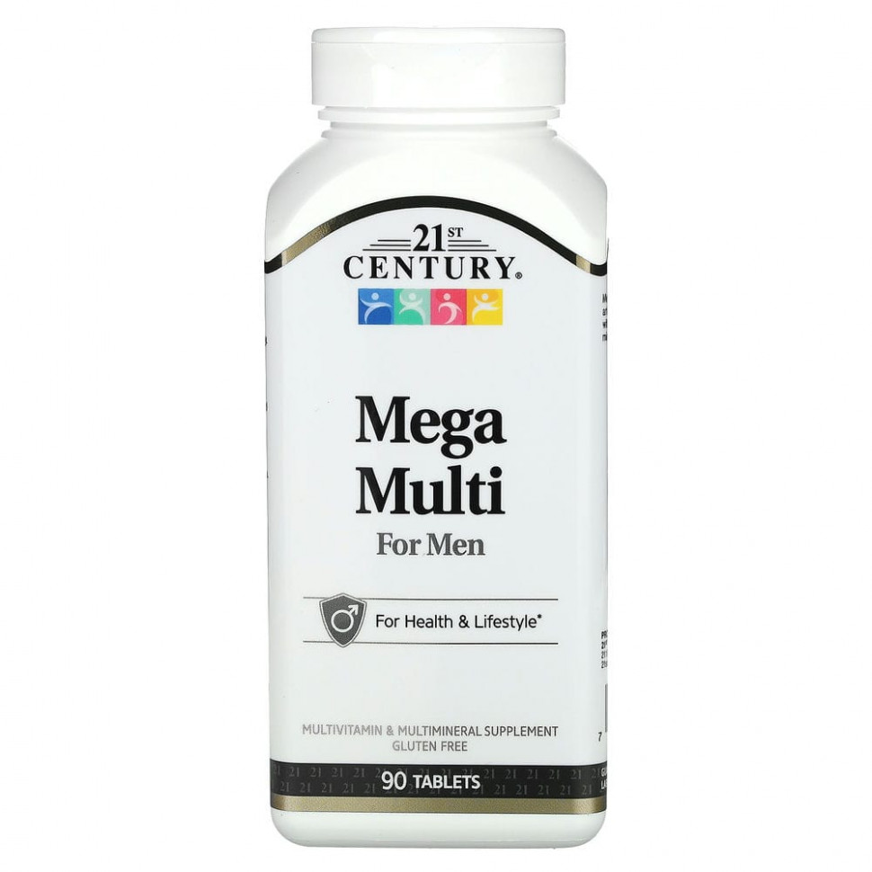���� ������ (Iherb) 21st Century, Mega Multi, ��� ������, �������������� � ��������������, 90 ��������, ������ �� 2410 ���