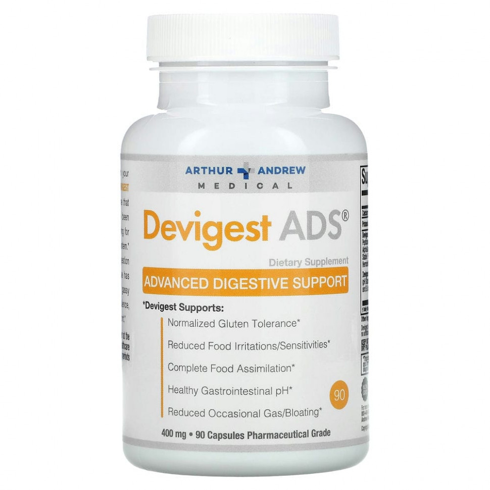 ���� ������ (Iherb) Arthur Andrew Medical, Devigest ADS, ���������� ��������� �����������, 400 ��, 90 ������, ������ �� 5080 ���