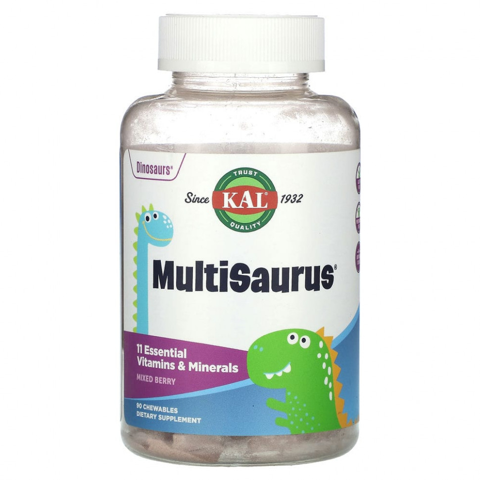 ���� ������ (Iherb) KAL, Dinosaurs, MultiSaurus, �������� � ��������, �� ������ �������� �������, 90 ����������� ��������, ������ �� 2320 ���