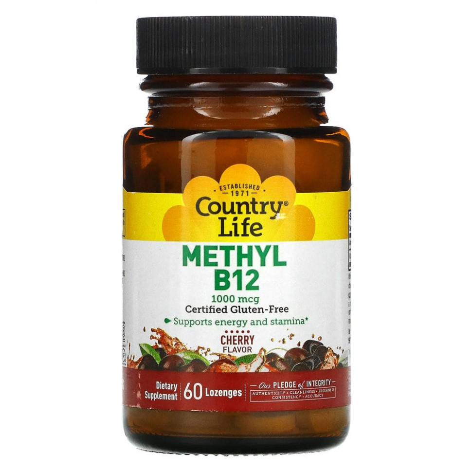 ���� ������ (Iherb) Country Life, ����� B12, �� ������ �����, 1000 ���, 60 ��������, ������ �� 2040 ���