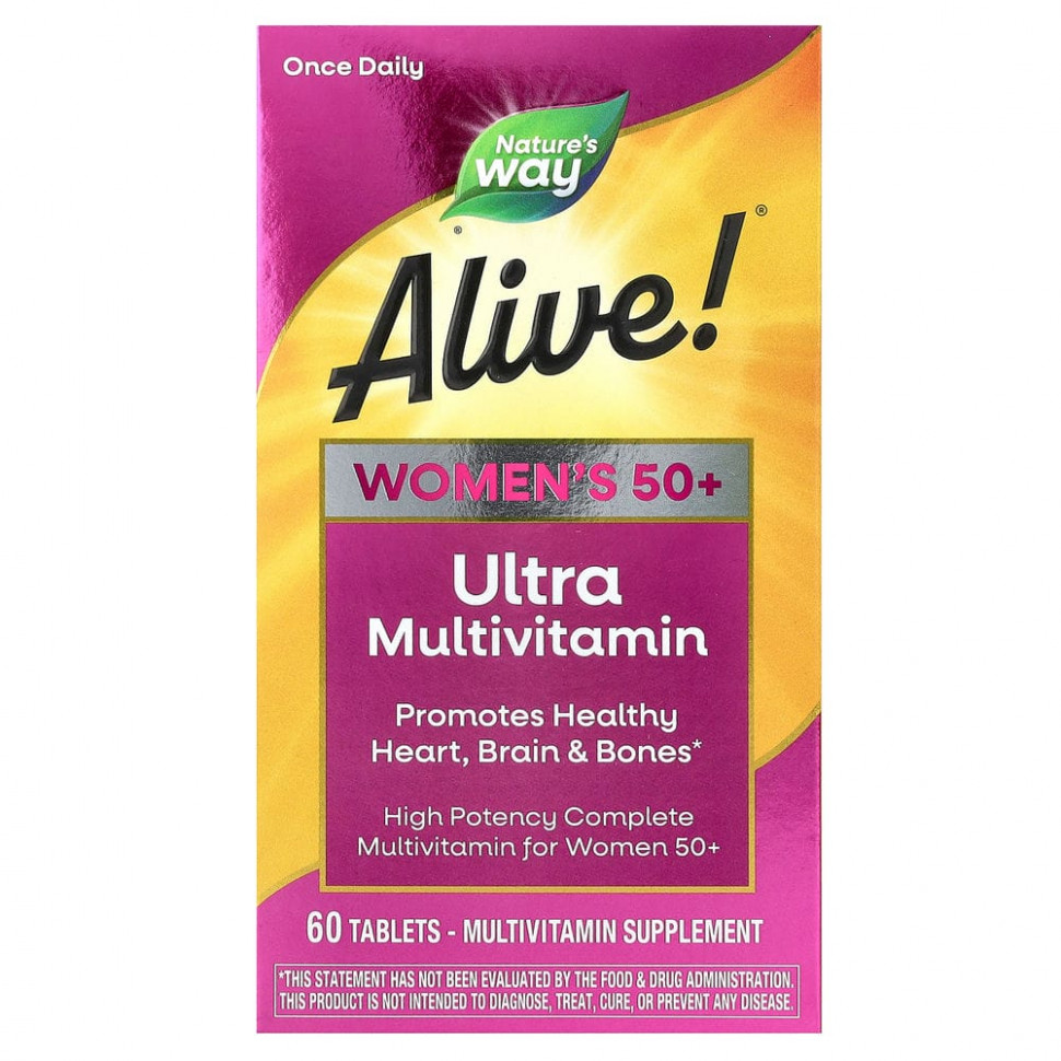 ���� ������ (Iherb) Nature's Way, Alive! ���� �������� � ����, �������������� ��� ������ ������ 50 ���, 60 ��������, ������ �� 4410 ���