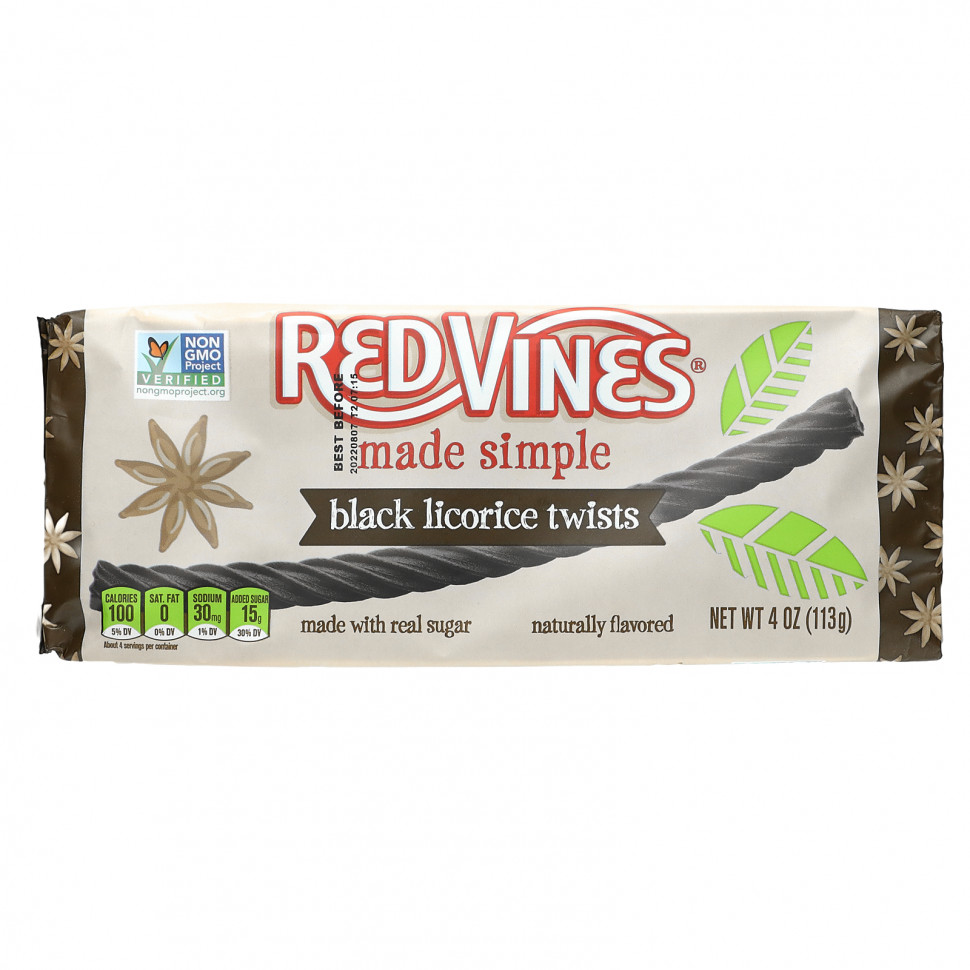 ���� ������ (Iherb) Red Vines, ��������� � ��������, Made Simple, ������� ������ �������, 113 � (4 �����), ������ �� 600 ���