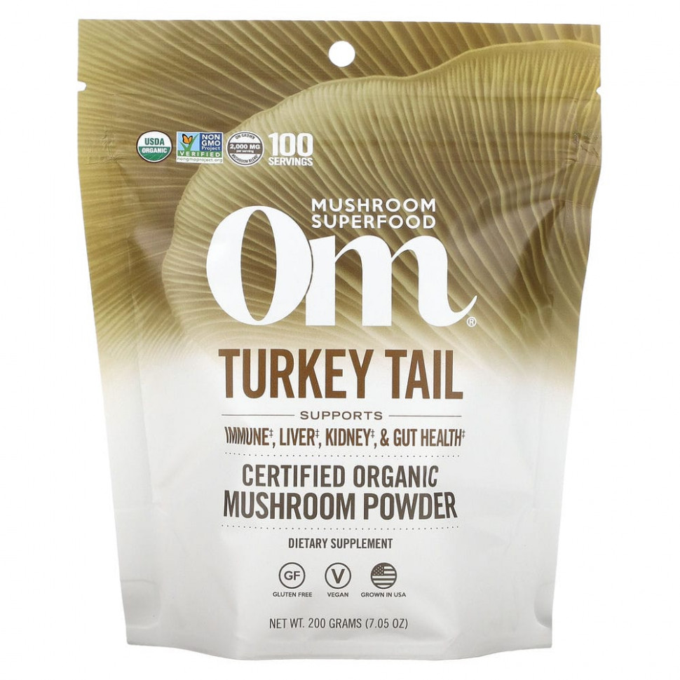 ���� ������ (Iherb) Om Mushrooms, Turkey Tail, ����������������� ������������ ������� �������, 200 � (7,05 �����), ������ �� 8500 ���
