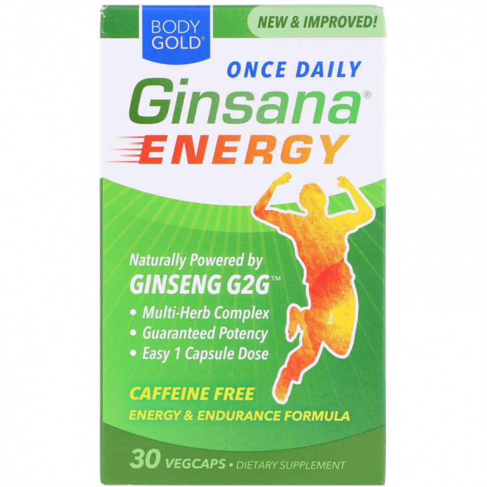 ���� ������ (Iherb) BodyGold, Ginsana Energy, ��� �������, 30 �������������� ������, ������ �� 1610 ���
