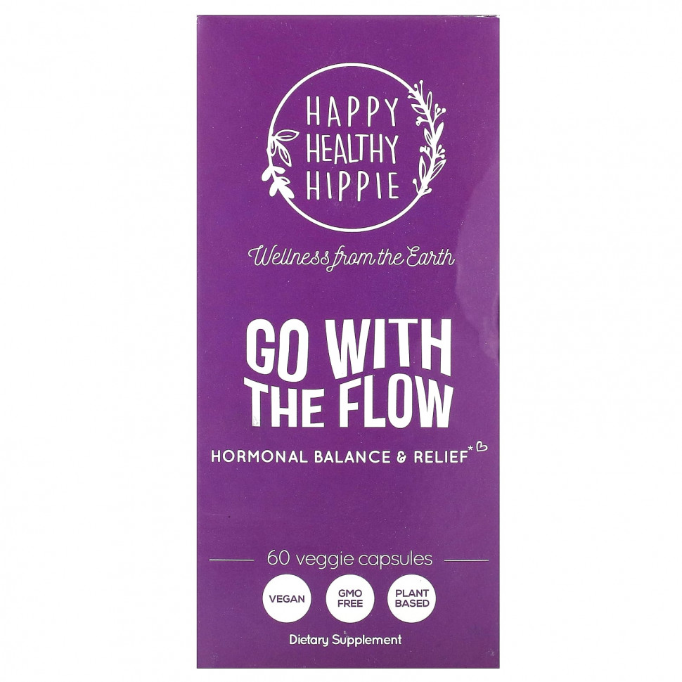 ���� ������ (Iherb) Happy Healthy Hippie, Go With the Flow, ������������ ������ � ����������, 60 ������������ ������, ������ �� 4760 ���