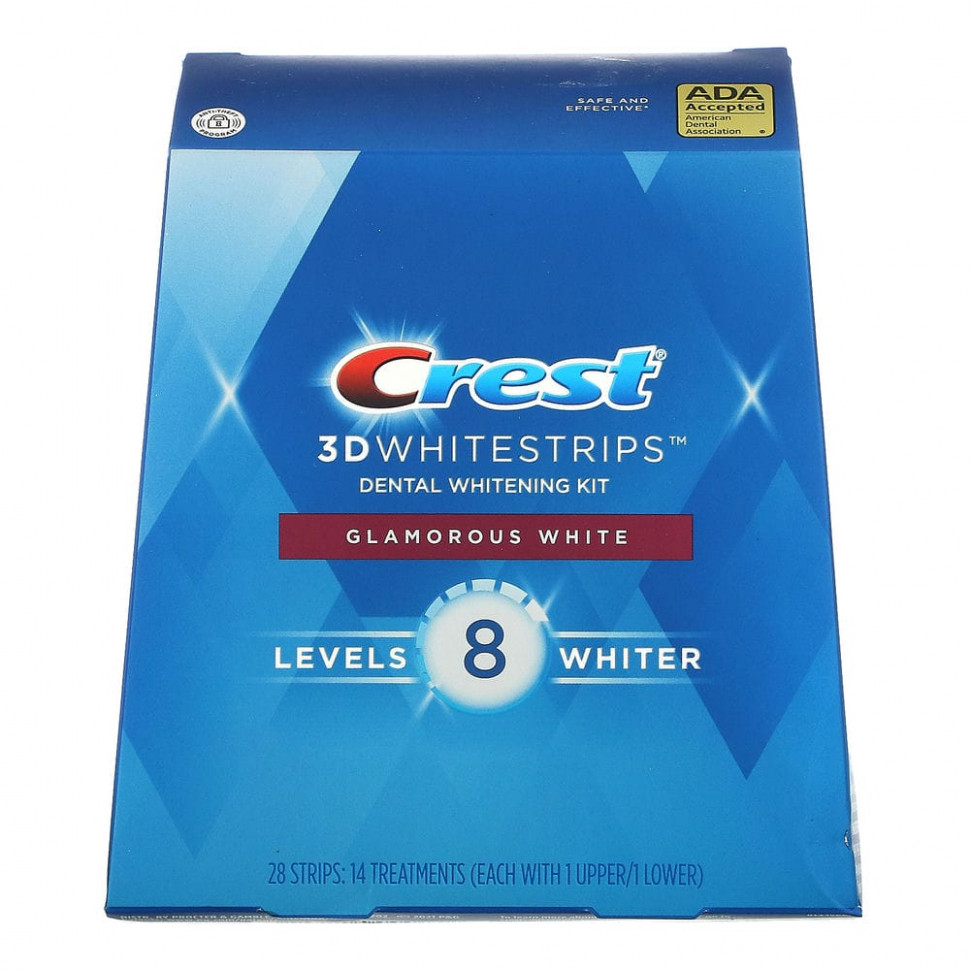   (Iherb) Crest, 3D Whitestrips, Glamorous White,    , 28     -     , -, 