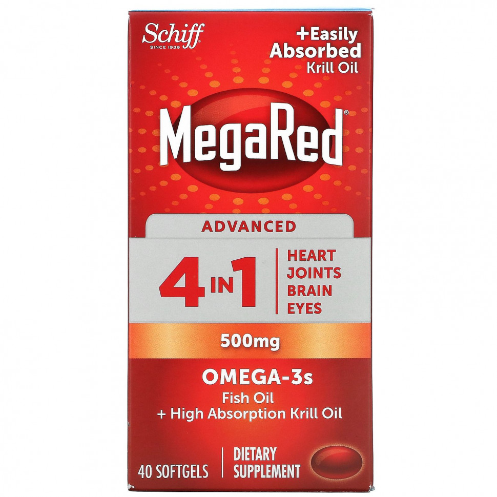 ���� ������ (Iherb) Schiff, MegaRed, Advanced 4 � 1 �����-3, 500 ��, 40 ������ ��������, ������ �� 6270 ���