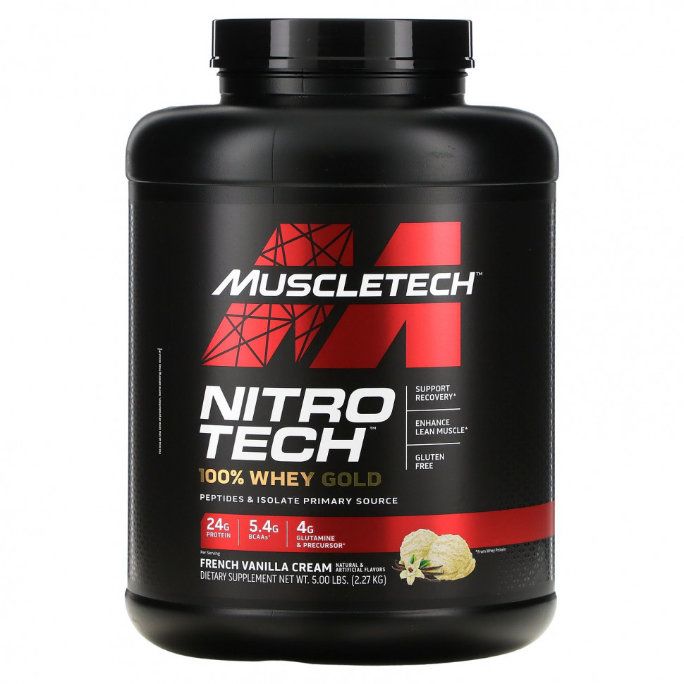 ���� ������ (Iherb) Muscletech, Nitro Tech, 100% Whey Gold, ����� ������������ �������� � �������, ����������� ������, 2,27 �� (5 ������), ������ �� 15470 ���