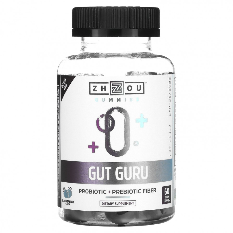 ���� ������ (Iherb) Zhou Nutrition, Gut Guru, ������� ������, 60 ��������� ����������� ����������, ������ �� 3690 ���