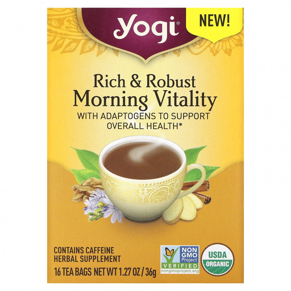   (Iherb) Yogi Tea, Rich & Robust Morning Vitaility, 16  , 36  (1,27 )    -     , -, 