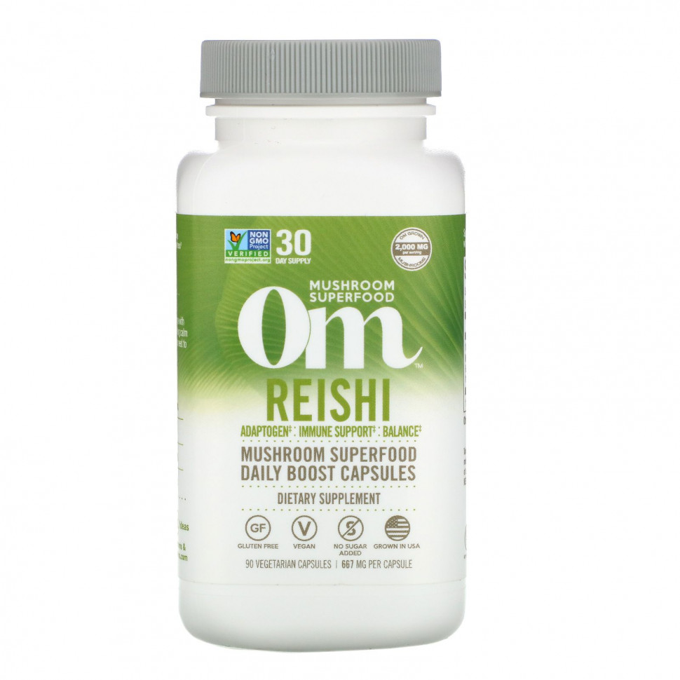 ���� ������ (Iherb) Om Mushrooms, �����, 667 ��, 90 �������������� ������, ������ �� 5770 ���
