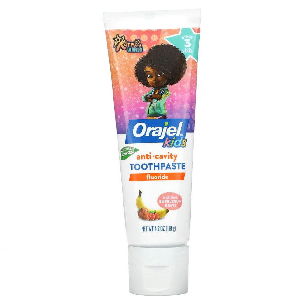 ���� ������ (Iherb) Orajel, Kids, Karma's World, ��������� ������ �����, ��� ����� �� 2 �� 10 ���, ����������� ����������� �������, 119 � (4,2 �����), ������ �� 760 ���