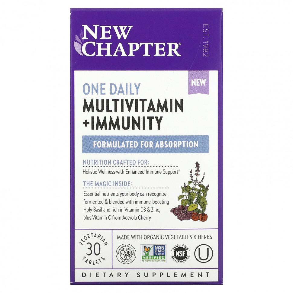   (Iherb) New Chapter, One Daily Multivitamin + Immunity, 30      -     , -, 