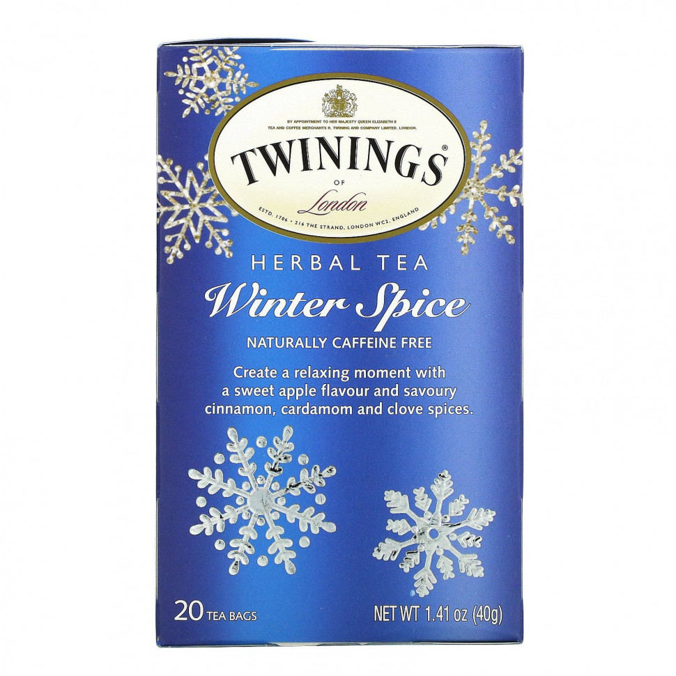 ���� ������ (Iherb) Twinings, �������� ���, Winter Spice, ��� �������, 20 ������ ���������, 40 � (1,41 �����), ������ �� 1130 ���