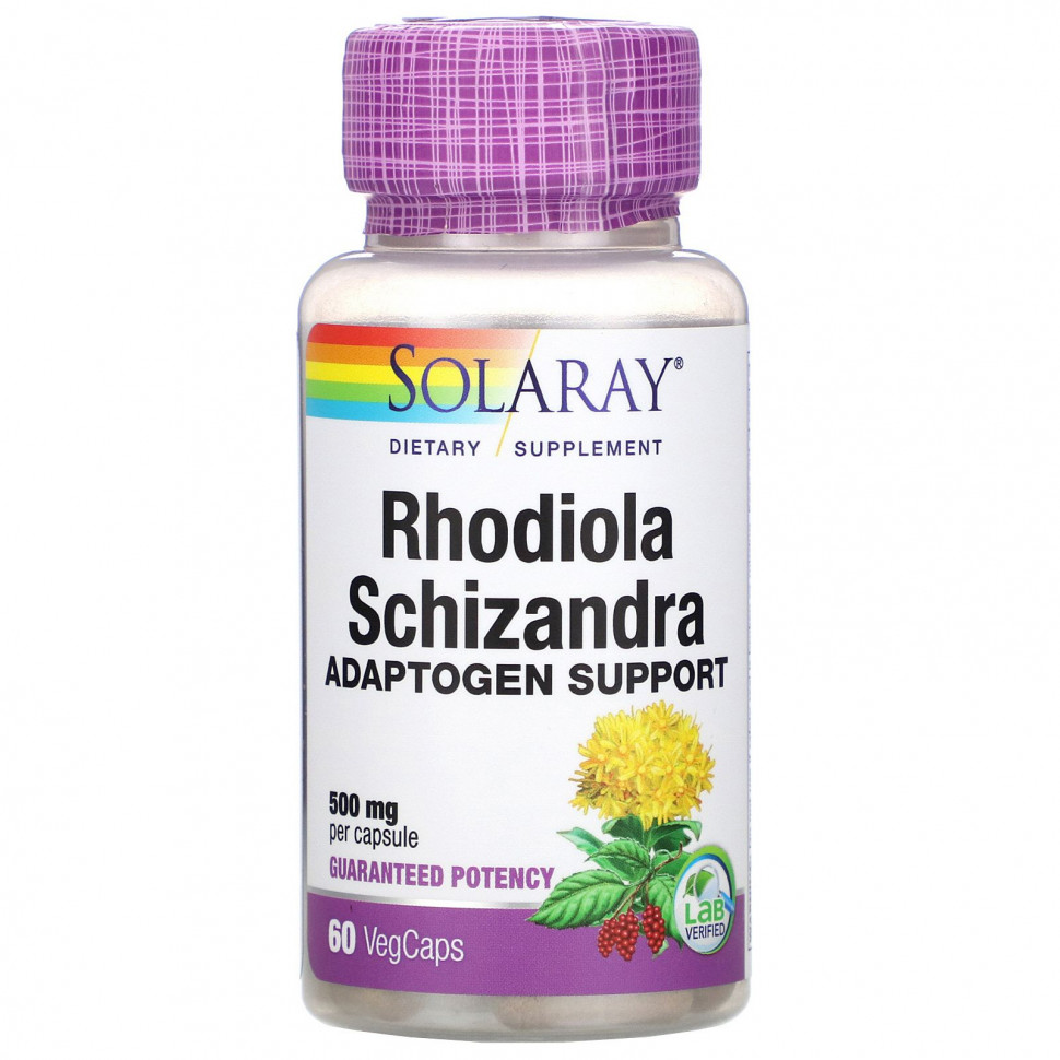 ���� ������ (Iherb) Solaray, ������� � ��������, 500 ��, 60 �������������� ������, ������ �� 3880 ���