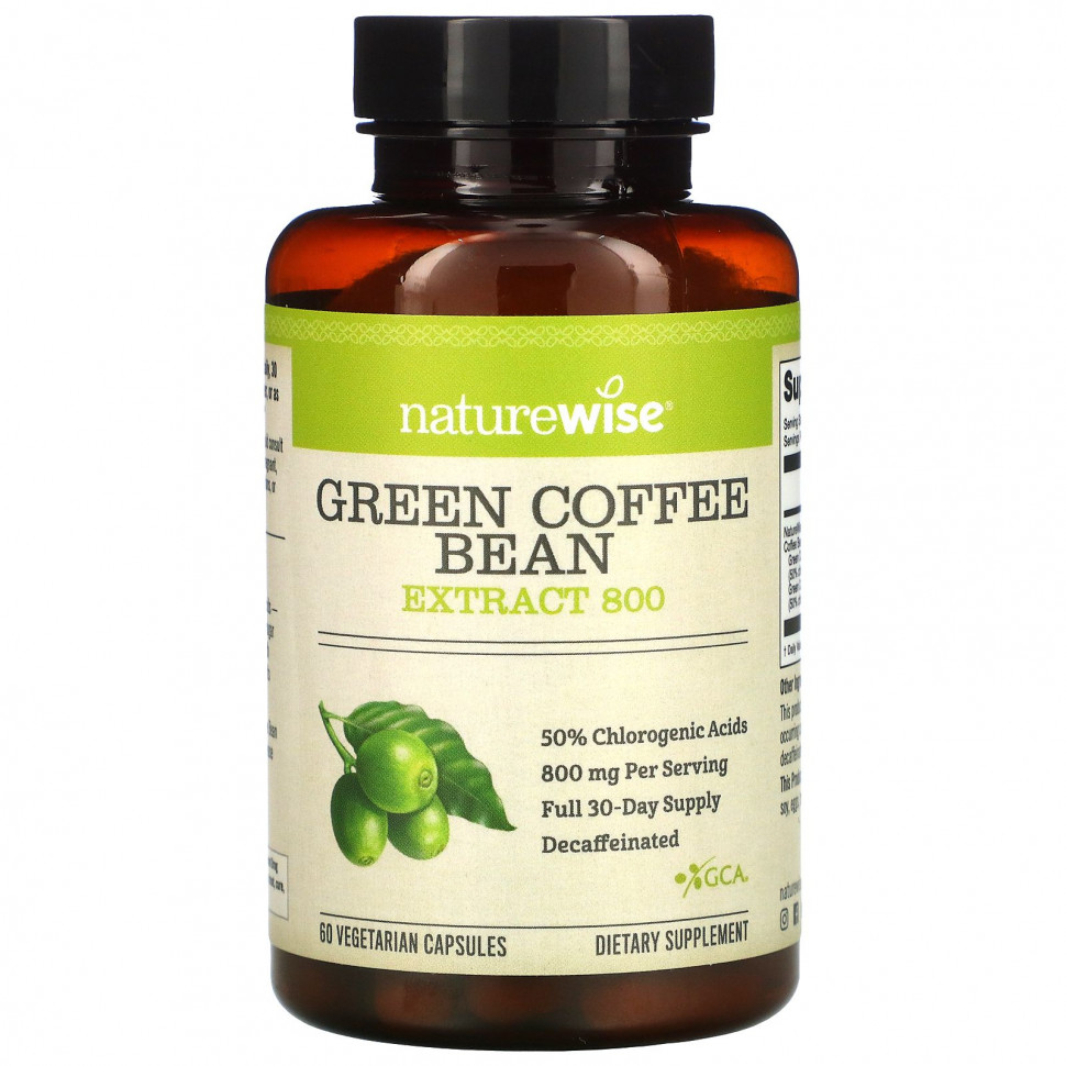   (Iherb) NatureWise, Green Coffee Bean Extract 800, 60 Veggie Caps    -     , -, 