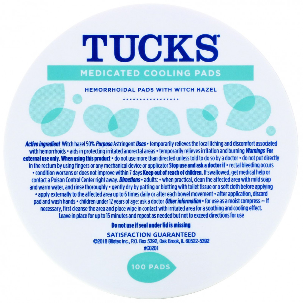 ���� ������ (Iherb) Tucks, ����������� ������������� ����������� ���������, 100 ���������, ������ �� 2470 ���