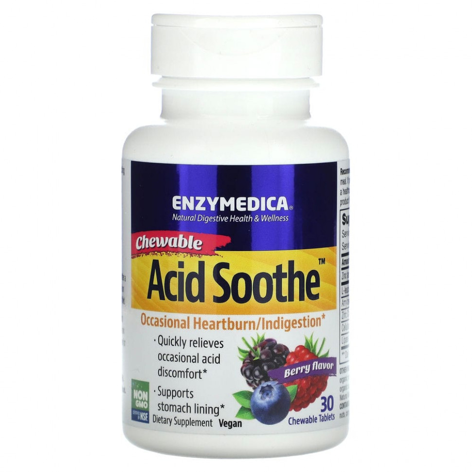   (Iherb) Enzymedica, Chewable Acid Soothe,  , 30      -     , -, 