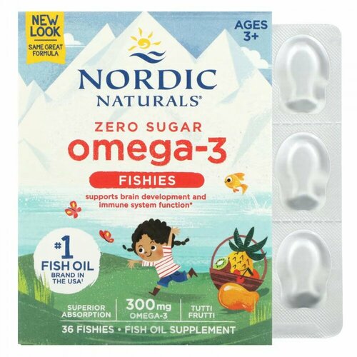 ���� Nordic Naturals, Nordic Omega-3 Fishies, ����� � �����-3, ��� ����� �� 2 ���, ���� �����-������, 300 ��, 36 �����, ������ �� 3842 ���
