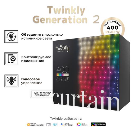    Twinkly Curtain 400 . RGB + W + BT + Wi-Fi 3  x 2,1  (TWW400SPP-TEU)   -     , -, 