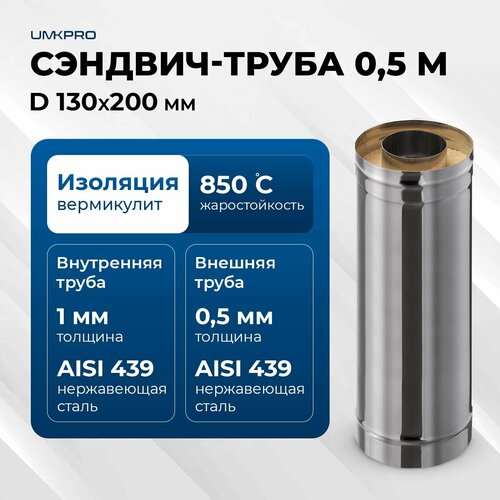 ���� �������-����� ��� �������� 0,5 � UMKPRO, D 130�200, AISI 439/439, 1,0��/0,5��, ������ �� 3679 ���
