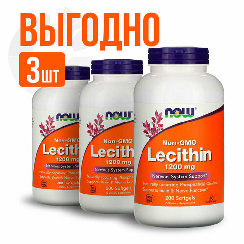  NOW Lecithin 1200 mg 200 sgels (3 )   -     , -, 