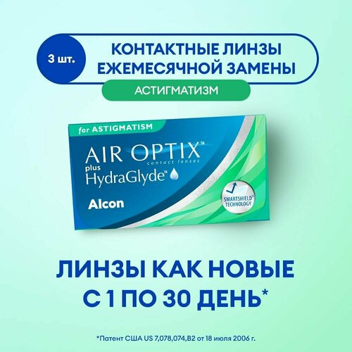 ���� ���������� ����� Alcon Air optix Plus HydraGlyde for Astigmatism., 3 ��., R 8,7, D -0,5,�CYL:�-1,75,�A�:�80, ������ �� 2438 ���
