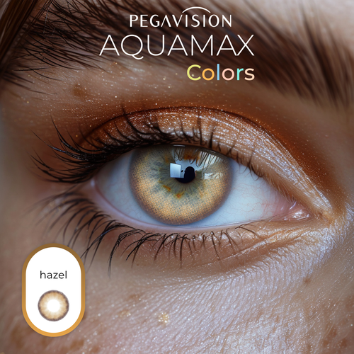 ���� ���������� ����� Pegavision Aquamax Colors, 2 ��., R 8,6, D -4, Hazel, 1 ��., ������ �� 640 ���