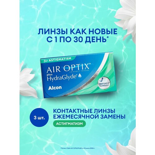 ���� ��������������� ����� -5.00/ -1.75/ 180/ 3 ��, Alcon, Air Optix Plus Hydraglyde for Astigmatism, ������ �� 3410 ���