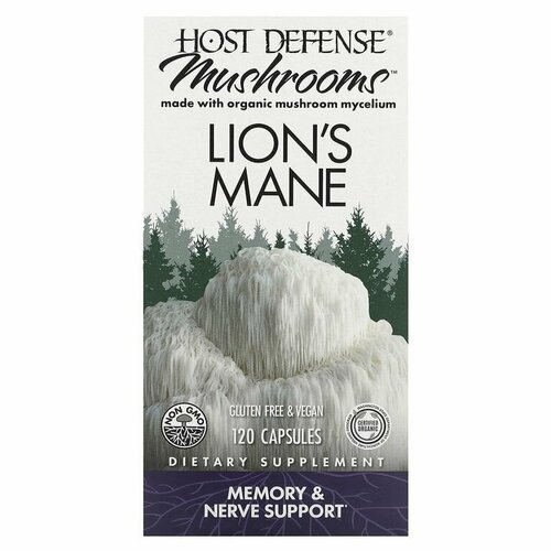 ���� Fungi Perfecti Host Defense, Lion's Mane, ������ �����������, 120 ������, ������ �� 10500 ���