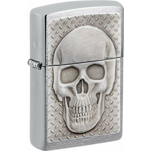   ZIPPO Skull Design   Brushed Chrome, /, , 38x13x57 ,   10448 