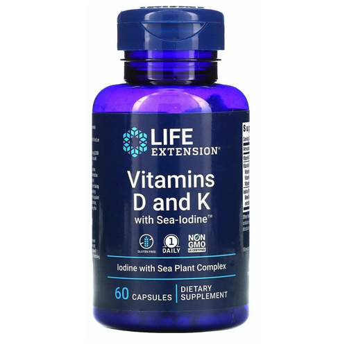 ���� ������� Life Extension Vitamins D and K with Sea-Iodine, 80 �, 100 ��, 60 ��., ������ �� 2889 ���