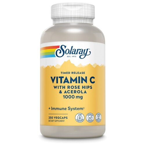���� ������� Solaray Vitamin C Timed Release with Rose Hips & Acerola, 360 �, 1000 ��, 250 ��., ������ �� 4718 ���