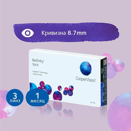 ���� ���������� ����� CooperVision Biofinity Toric., 3 ��., R 8,7, D -1,�CYL:�-2,25,�A�:�140, ����������, 1 ��., ������ �� 2630 ���
