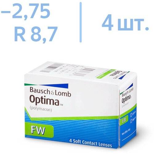 ���� ���������� ����� Bausch & Lomb Optima FW, 4 ��., R 8,7, D -2,75, ������ �� 1195 ���