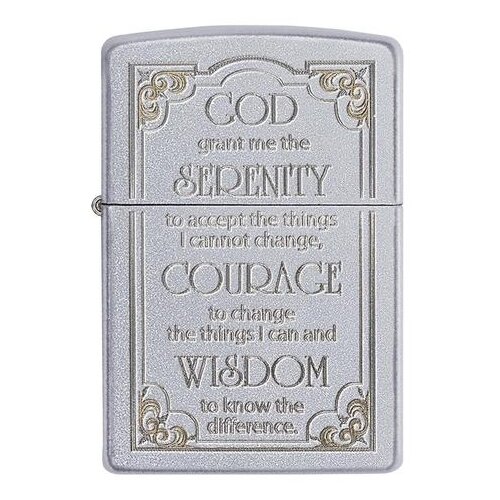 ���� ������������ ���������� ��������� ZIPPO 28458 Serenity Prayer � ��������� Satin Chrome - ������� � ��������, ������ �� 5423 ���