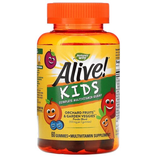 ���� �������� Nature's Way Alive! Kids Multivitamin Gummy, 200 �, 200 ��, 60 ��., ������ �� 1940 ���