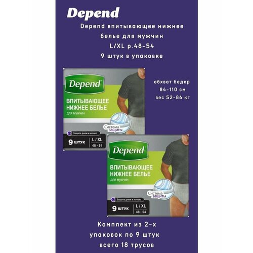 ���� Depend ����� ����������� ������ ����� ������� �. L/XL 9��/��, ������ �� 4017 ���