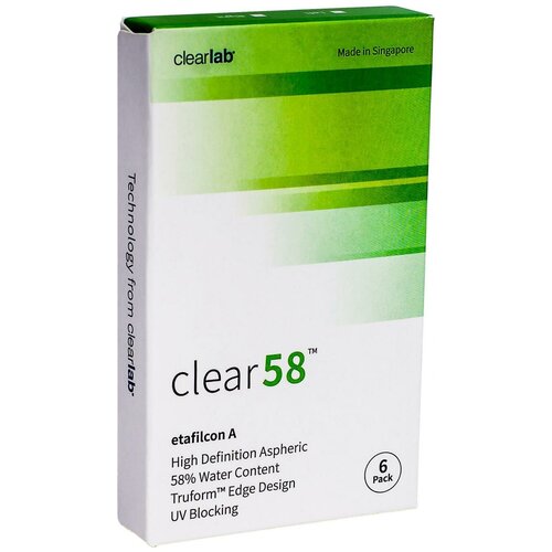���� ���������� ����� Clearlab Clear 58, 14 ��, 6 ��., R 8,3, D -6, ����������, 1 ��., ������ �� 1154 ���