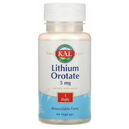 ���� ������� KAL Lithium Orotate, 60 �, 5 ��, 60 ��., ������ �� 1188 ���