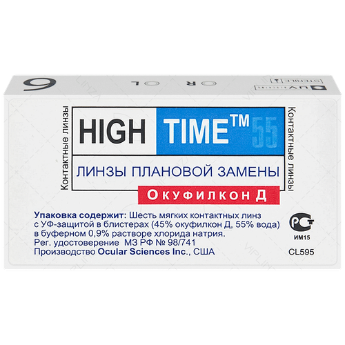 ���� ���������� ����� CooperVision High Time 55, 6 ��., R 8,6, D -4,75, 1 ��., ������ �� 1441 ���