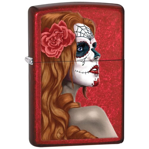     ZIPPO 28830 Day of the Dead: Girl   Candy Apple Red -  : ,   7390 
