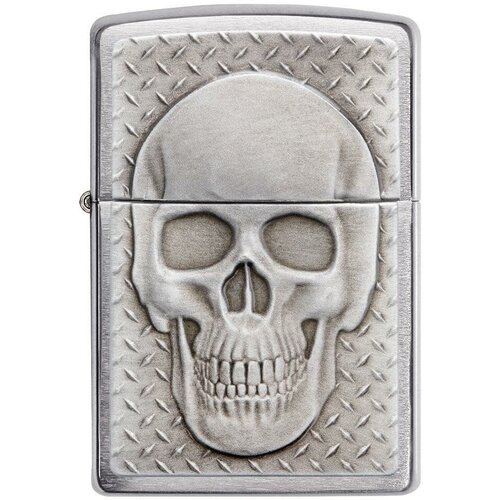     ZIPPO Classic 29818 Skull Design   Brushed Chrome -      -     , -, 