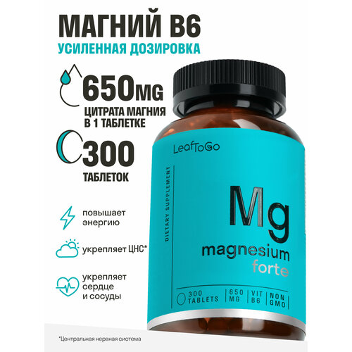 ���� LeafToGo, ������ ������ 650�� + B6, Magnesium Citrate 300 ��������, ��������������/��������������, ���������� ������� � ������� ������������, ������ �� 735 ���